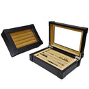 Decorebay Explorer Cufflink Box and Luxury Jewelry Display Case for Men with Glass Top - Black