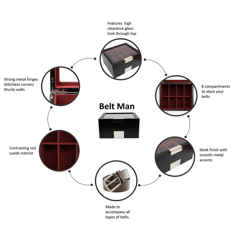 Decorebay Executive Belt Man Belt Box and Organizer