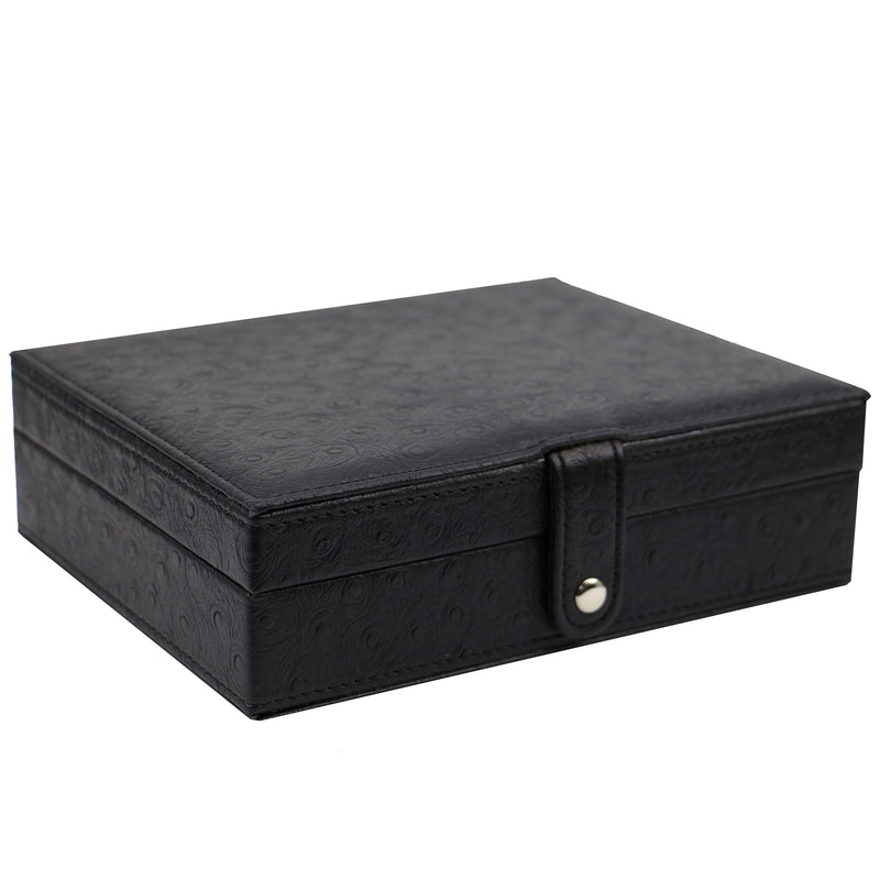 Decorebay Leather 7 Day AM/PM Pill Box and Organizer (Black)