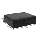 Decorebay Leather 7 Day AM/PM Pill Box and Organizer (Black)
