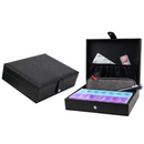 Decorebay Leather 7 Day AM/PM Pill Box and Organizer (Black)