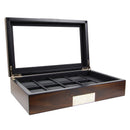 Decorebay Watchmen 8-Slot Wooden Luxury Watch, Cufflink and Ring Display Case and Jewelry Organizer