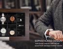 Decorebay Watchmen 8-Slot Wooden Luxury Watch, Cufflink and Ring Display Case and Jewelry Organizer