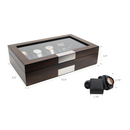 Decorebay Watchmen 8-Slot Wooden Luxury Watch, Cufflink and Ring Display Case and Jewelry Organizer