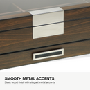 Decorebay Wooden Sunglasses Jewelry Box with Saddle Brown Leather (Coffee Lover)