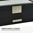 Decorebay 12 Watches Storage and Multi-Purpose Black and Red Leather Jewelry Box (My Darling)