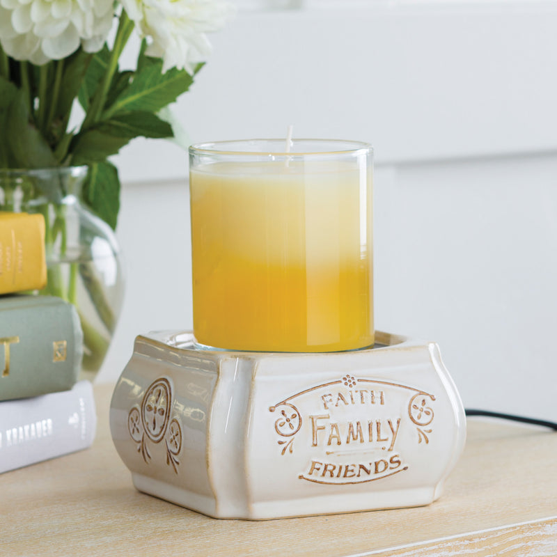 Candle Warmers Faith, Family, Friends 2-in-1 Classic Fragrance Warmer-Front View