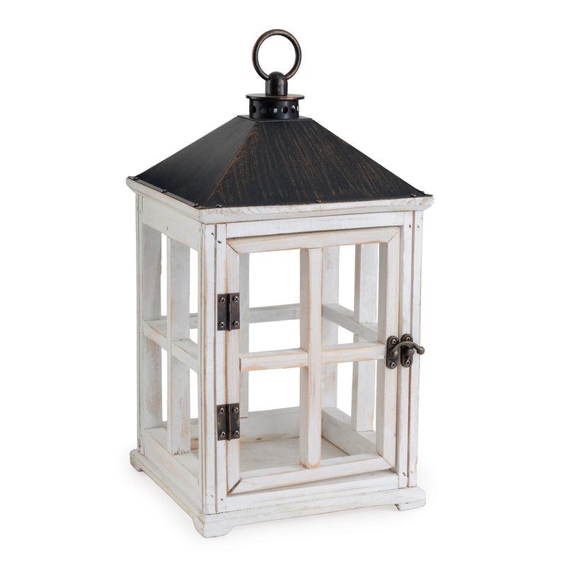 Candle Warmers Weathered White Wooden Lantern