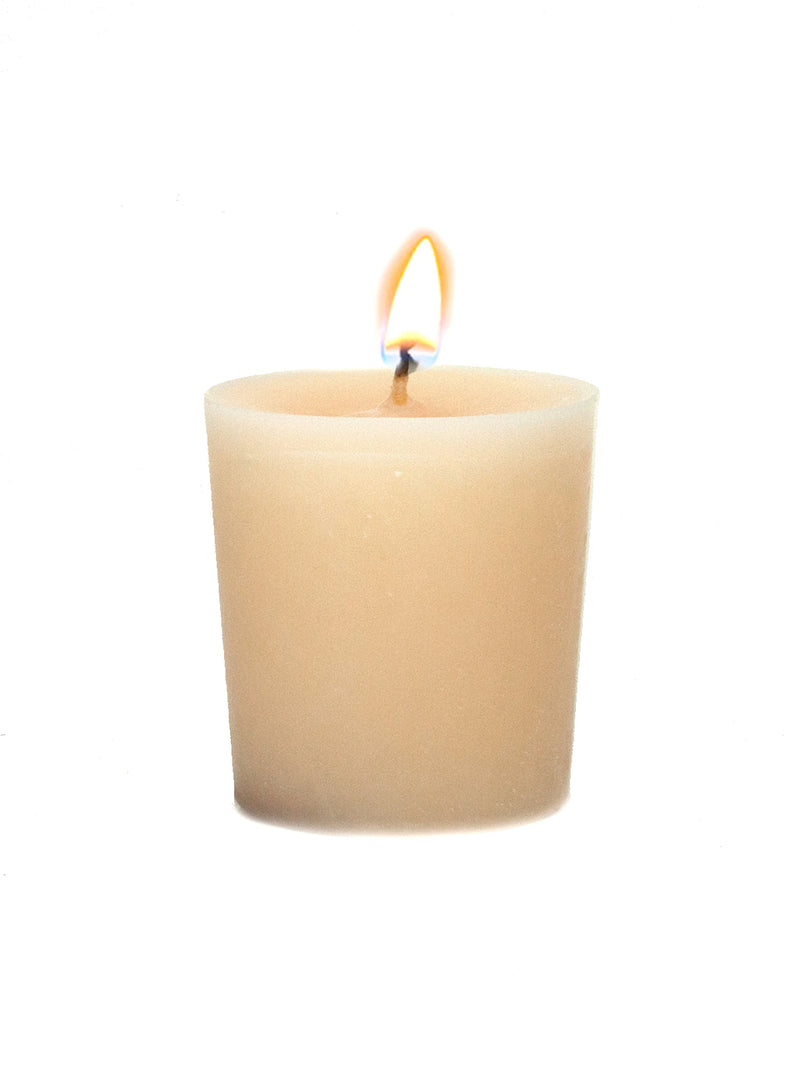 Claire Burke Vanilla Bean Votive Fragrance Candle - Burning