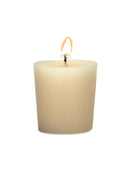 Claire Burke Wild Cotton Votive Fragrance Candle - Burning