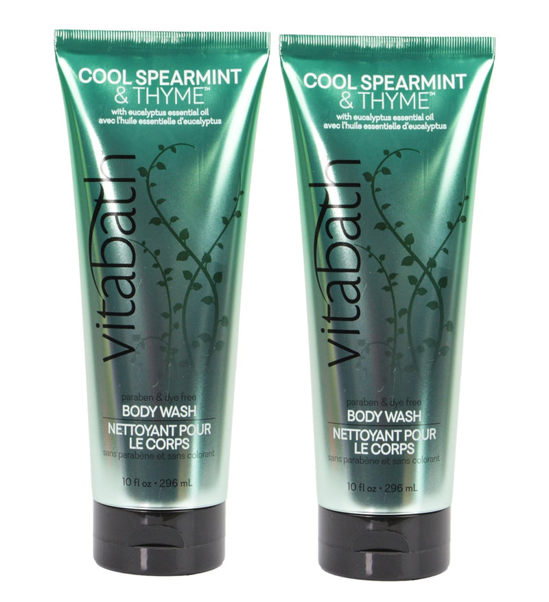 Vitabath Cool Spearmint and Thyme Body Wash 10 Ounces - 2 Pack