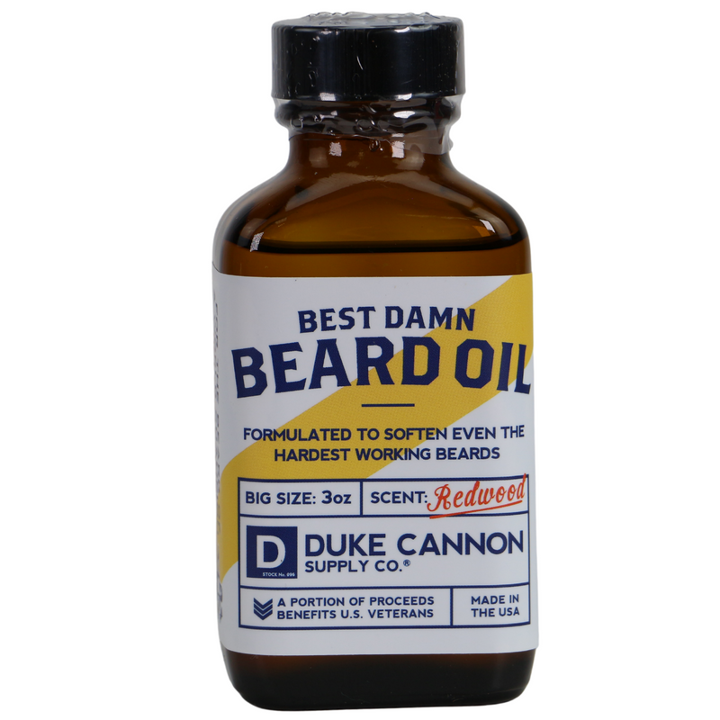 Duke Cannon Best Damn Beard Oil, 3 oz - Redwood Scent