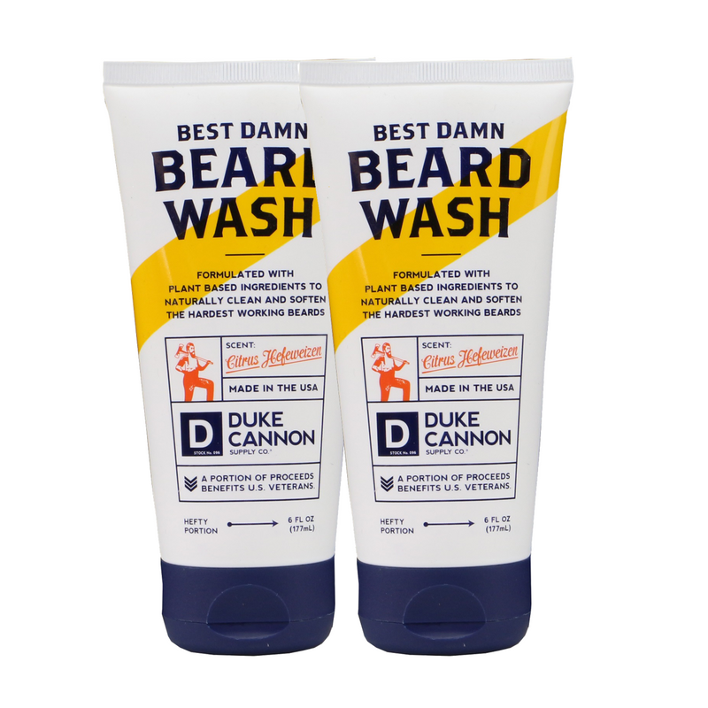 Duke Cannon Sulfate and Paraben Free Best Damn Beard Wash Citrus Hefeweizen 6 Ounces - 2 Pack