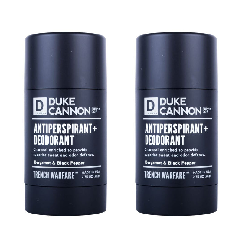 Duke Cannon Trench Welfare Antiperspirant + Deodorant - 2.75 oz (Bergamot & Black Pepper) - 2 Pack
