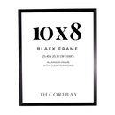 Decorebay Home 10x8 Inch Flat Aluminum Picture Photo Frame (Black)