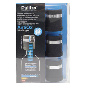 Pulltex AntiOx  Silicone Wine Stopper with Day Marker (Black) Pack of 6