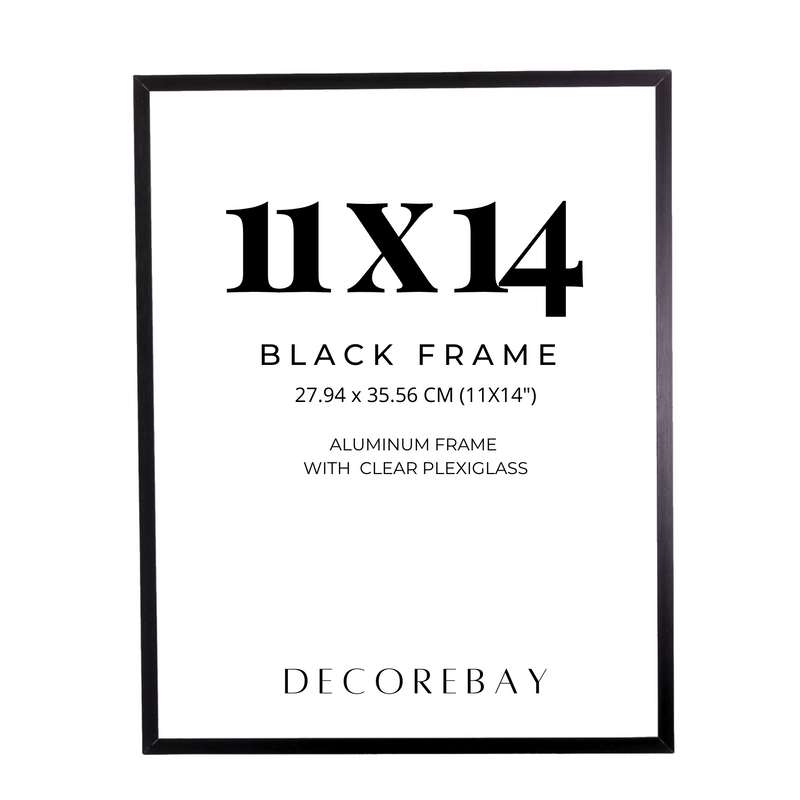 Decorebay Home 11x14 Inch Flat Aluminum Picture Photo Frame (Black)