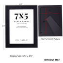 Decorebay Home 7x5 MDF Wood Picture Photo Frame (Black)