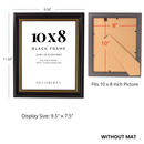 Decorebay Home 10x8 Polymer Picture Photo Frame (Black)