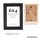 Decorebay Home 6x4 Solid Wood Picture Photo Frame (Black)