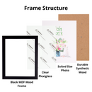Decorebay Home 10x8 MDF Wood Picture Photo Frame (Black)