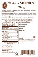 Monin Gluten-Free, Vegan Premium Mango Fruit Flavor Syrup 750ml-Back Description