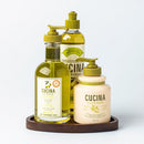 Fruits & Passion Coriander and Olive Tree Kitchen Trio Holiday Gift Set with Bamboo Tray Christmas 2021