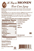 Monin Gluten-Free, Vegan Premium Pure Cane Flavor Syrup 750ml- Back Description