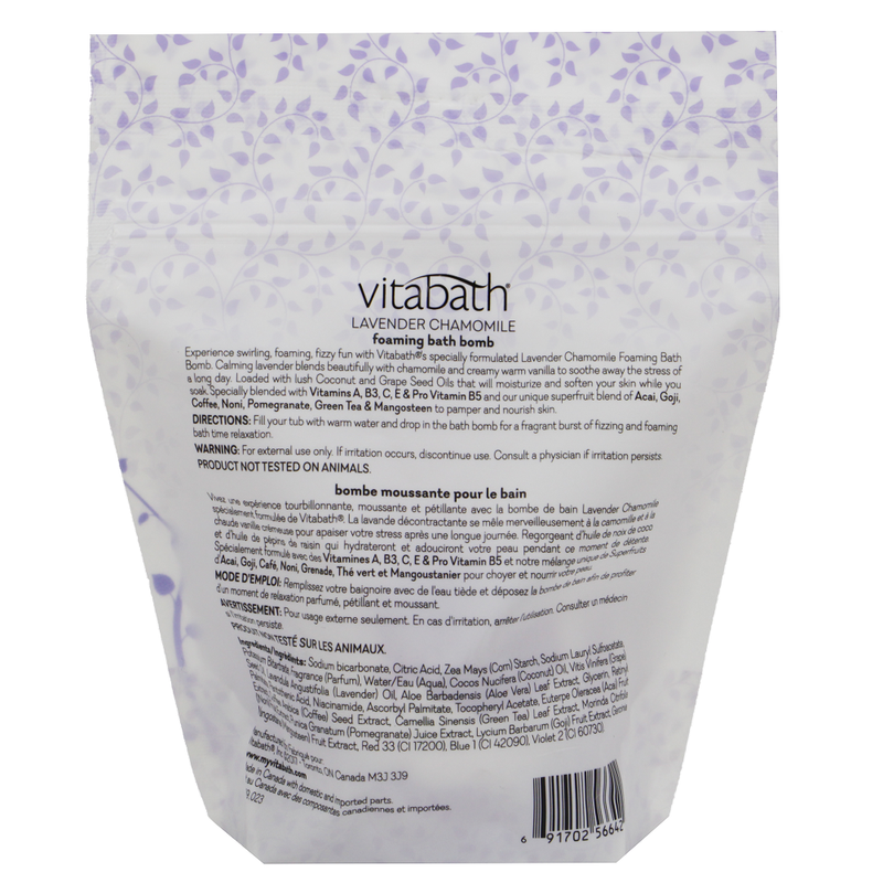 Lavender Chamomile Foaming Bath Bomb 5.29 oz-Ingredients