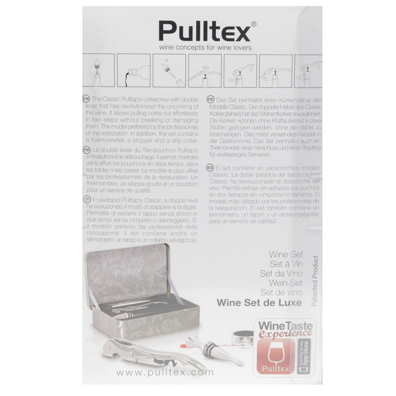 Pulltex Pulltap's Deluxe Silver Wine 4 Pc Set Package Instructions