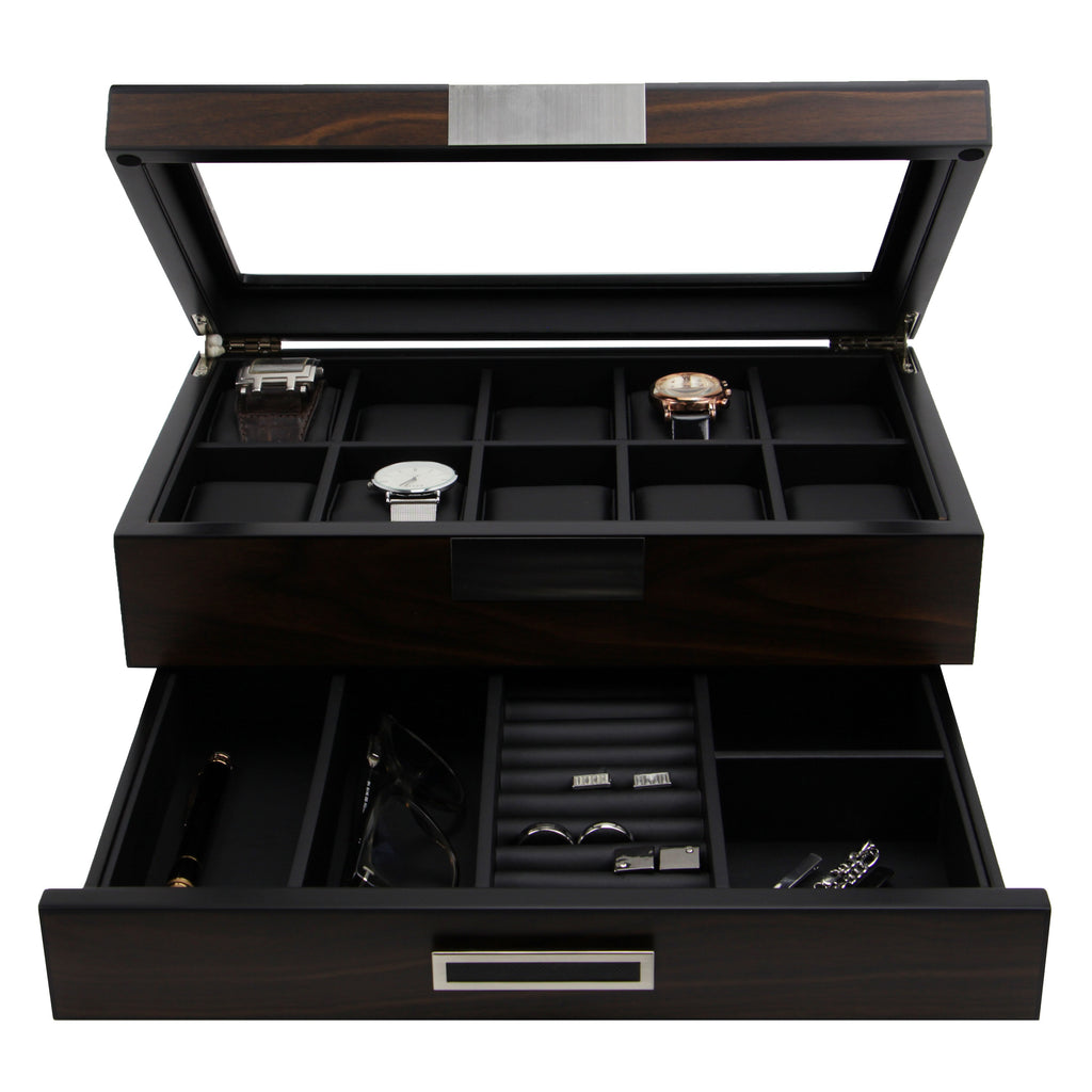 Decorebay Sweetheart Wooden Watch Valet Sunglasses Jewelry Box