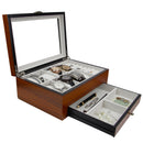 Decorebay Zebra Brown Rosewood Wooden Watch & Jewelry Box