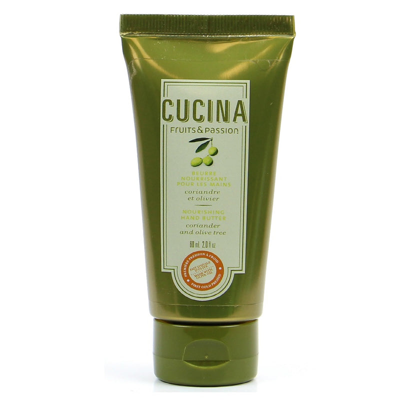 Fruits & Passion Cucina 3 Piece Holiday Gift Set (Coriander & Olive Tree)- Hand Cream -Front Description