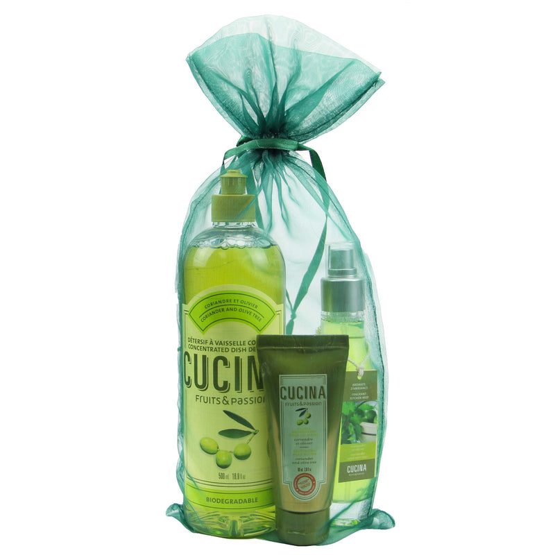 Fruits & Passion Cucina 3 Piece Holiday Gift Set (Coriander & Olive Tree)-Packed