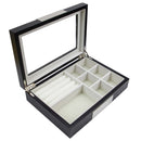 Decorebay Black Wood Rings & Cufflink Jewelry Box Organizer