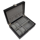 Decorebay Black Handcrafted PU Leather Watch and Cufflink Storage Organizer