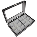 Decorebay Men`s Black PU Leather Sunglasses Organizer