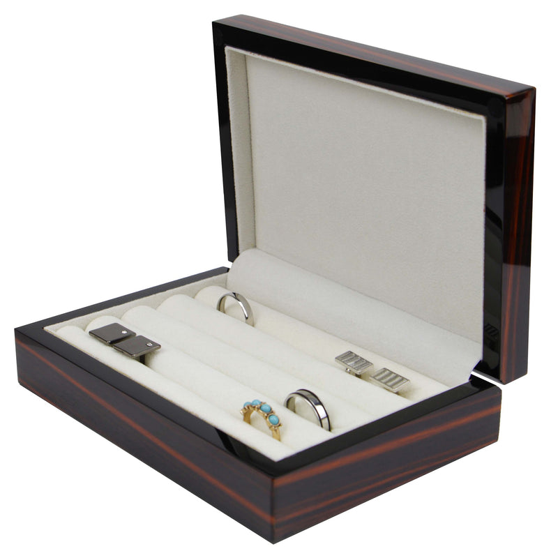 Decorebay Midnight Black Wood Cufflink & small Jewelry Storage Organizer