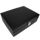 Decorebay Black Handcrafted PU Leather Watch and Cufflink Storage Organizer