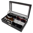 Decorebay Men`s Black PU Leather Sunglasses Organizer