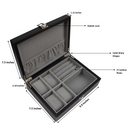 Decorebay Black Handcrafted PU Leather Watch and Cufflink Storage Organizer