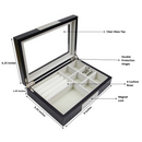 Decorebay Black Wood Rings & Cufflink Jewelry Box Organizer