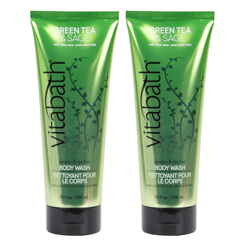 Vitabath Green Tea and Sage Body Wash 10 Ounces - 2 Pack