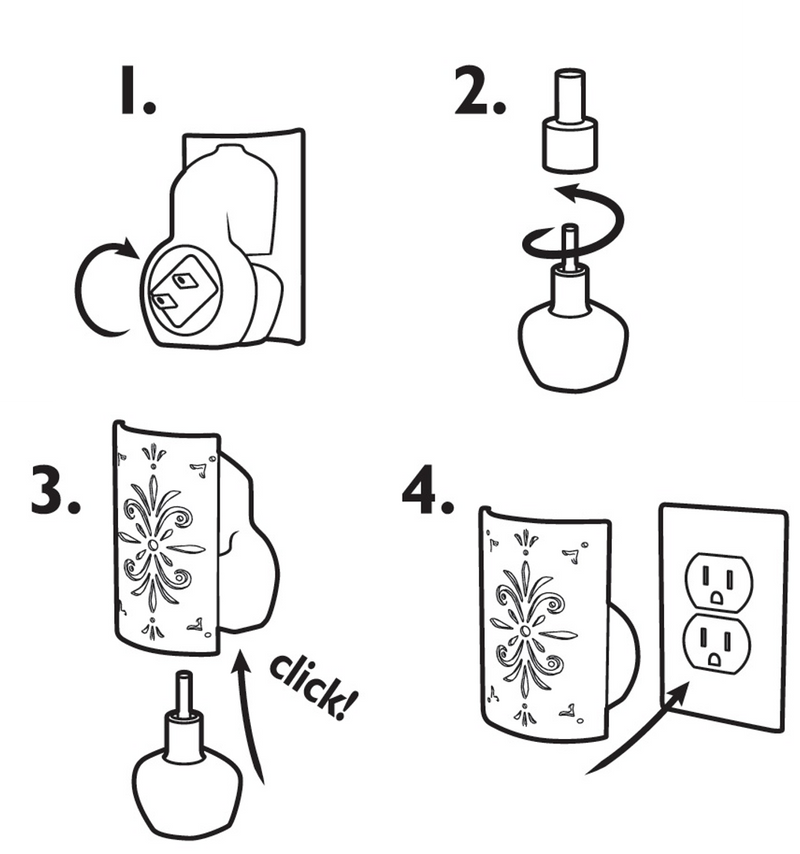 Claire Burke Vanilla Bean Electric Fragrance Warmer Refill 6 Pack-Instructions