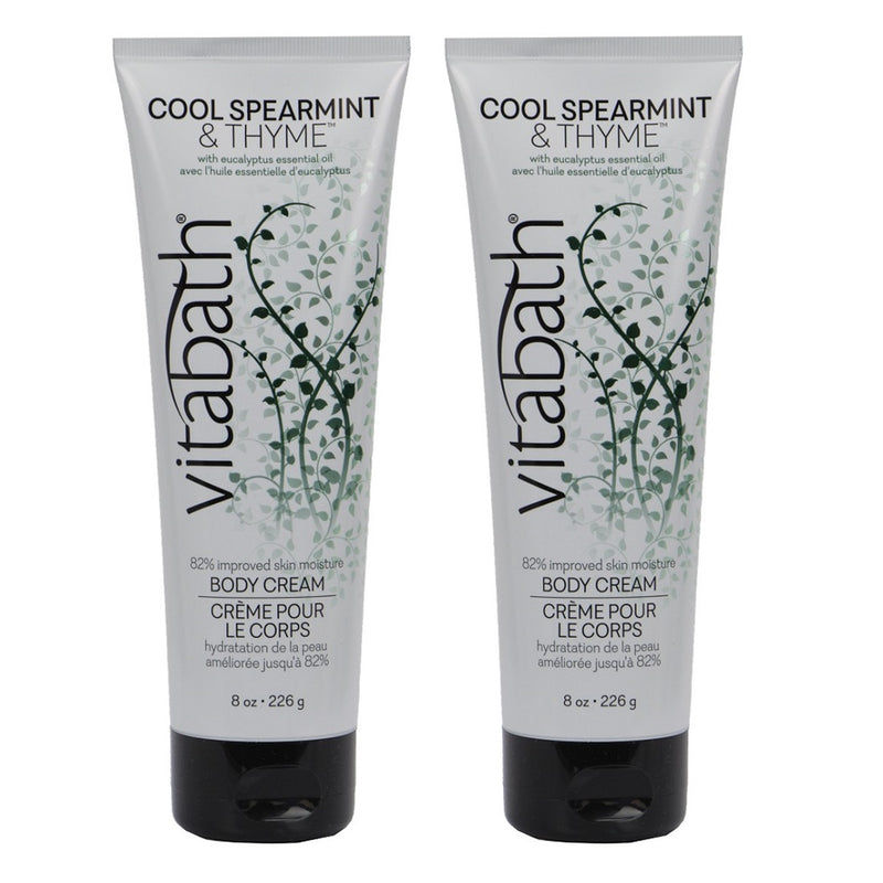 Vitabath Cool Spearmint And Thyme Body Cream 8 Ounces - 2 Pack