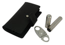 Decorebay Cigar Case with Stainless Steel Cigar Cutter and Flask
