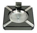 DecoreBay Carbon Fiber Patterned Wooden Cigar Ashtray (Grey)-Side View