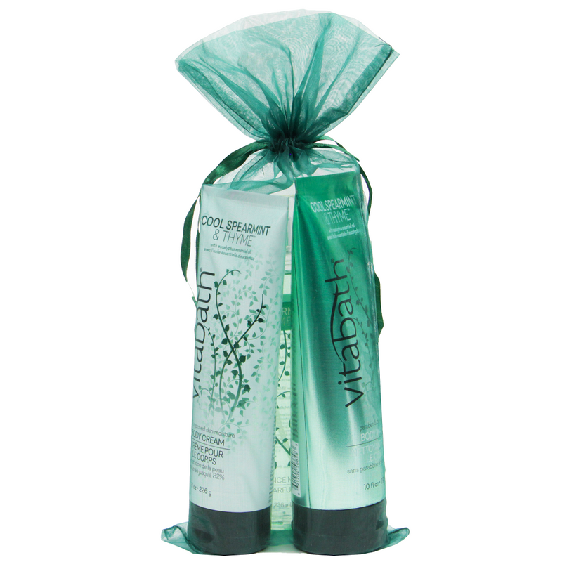 Vitabath Cool Spearmint & Thyme Body Cream & Body Wash Duo Set-Packed