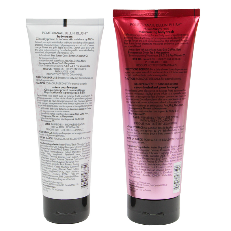 Vitabath Pomegranate Bellini Blush Body Cream & Body Wash Duo Set-Back Description