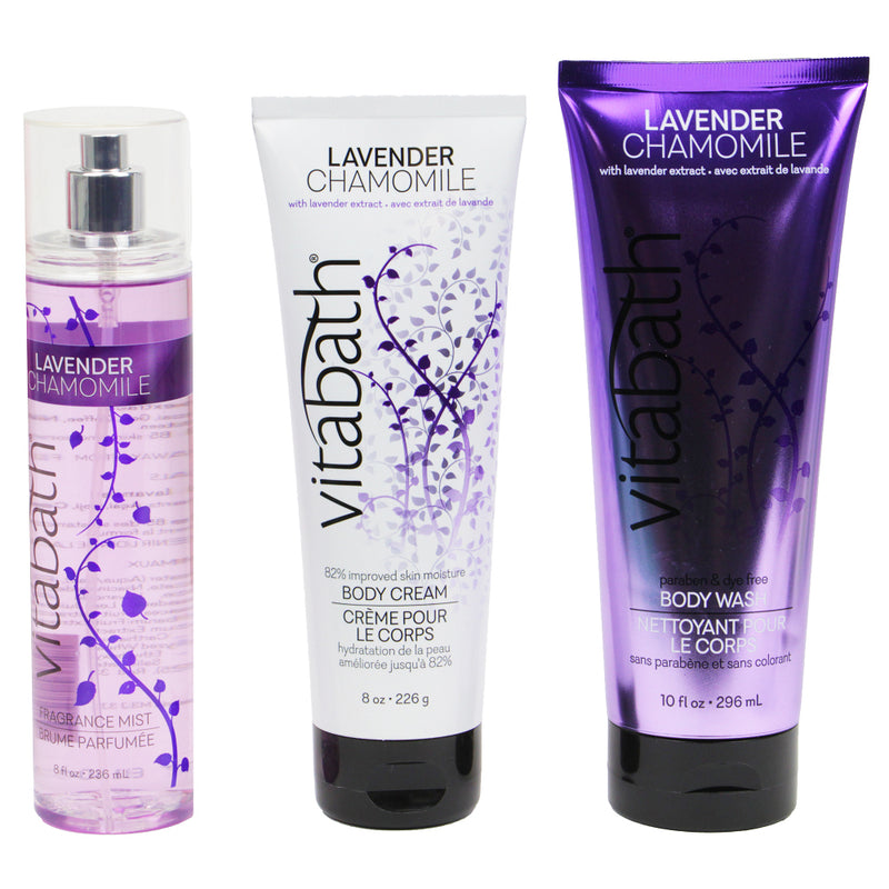 Vitabath Lavender Chamomile Body Care 3- Pc Gift Set